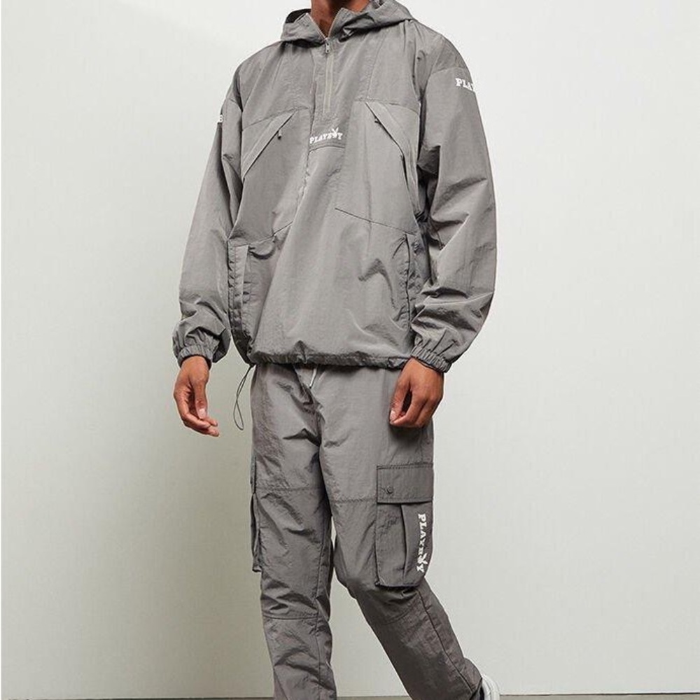 playboy x pacsun grey windbreaker suit SOLDOUT!